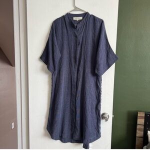 Boutique Sweet Generis blue lightweight button detail knee length tunic dress